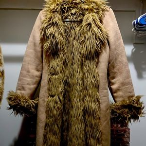 vintage 90s 2000s faux fur coat penny lane